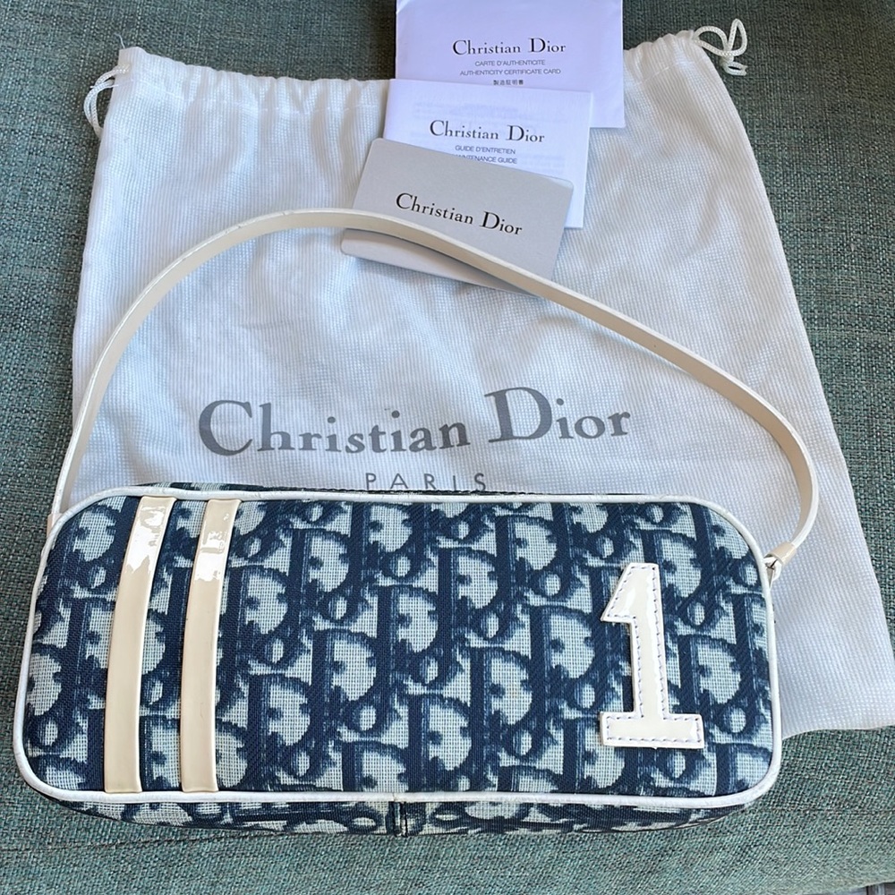 Christian Dior trotter blue pochette